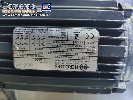 Motor indu��o com pot�ncia 0,37 kw Hercules