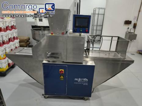 Dosadora roseteira corte arame em inox com alimentador de bandejas autom�tico para p�o de queijo cookies Projet Equipamentos