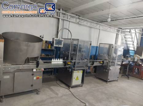 Envasadora rosqueadora linha completa cosm�ticos farmac�utica gotas tipo WADA Zanasi fabricante Tecman