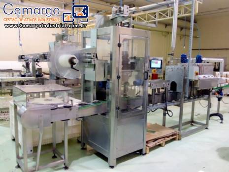 Aplicadora rotuladora sleeve com t�nel de encolhimento OMNIMACK